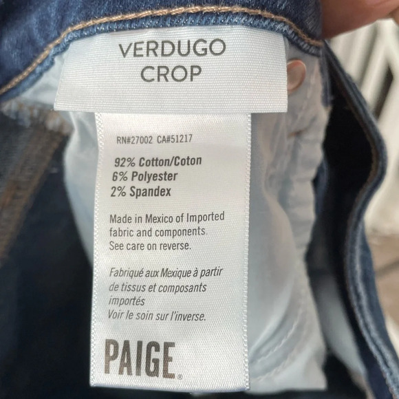PAIGE Verdugo Crop Pompeii Blue Jeans Size 25 - Picture 7 of 9